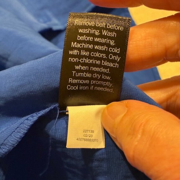 Vera Wang Simply Vera Women's Blue Short Sleeve Button Front Shirt Dress Sz L - Picture 8 of 10